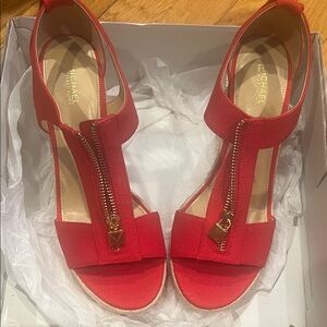 Michael Kors Red Zipper Sandals